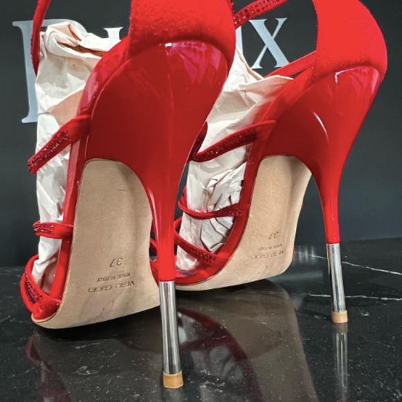 Guiseppe Zanotti Red Sequin Heels - Picture 6 of 8